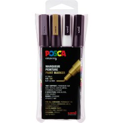 POSCA Farbmarker Farbig PC-3M Sortiert 4 Stück