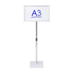 Office Depot Freistehende Anzeigetafel Basic A3 Silber 325 x 450 x 1'200 mm