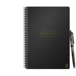 Rocketbook Notizbuch DIN A5 Punktkariert BPA Polyfreier Kunststoff, HPDE (High-Density Polyethylen) Softcover Schwarz Nicht perforiert 32 Seiten