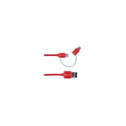 SKROSS Micro-USB- und Apple-Lightning-Kabel 2in1 Charge?n Sync 2.700260 Rot