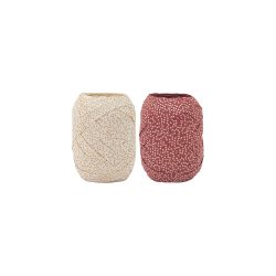 Geschenkband Creme, Burgunderrot 10 mm (B) x 12 m (L) 2 Stück