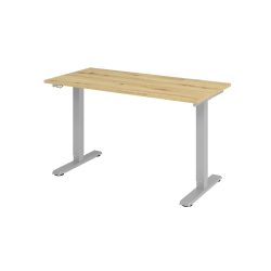 Hammerbacher Sitz-Steh-Arbeitsplatz XMST614 Asche Eiche Silber