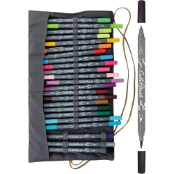 ONLINE Callibrush Pen Double Tip 81463 Roll Pouch, 24 St&uuml;ck