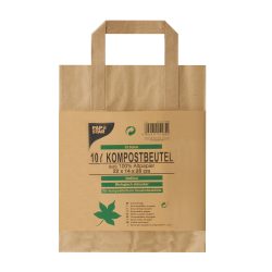 PAPSTAR Müllsäcke 10 L Braun Papier Tragegriff 15 Stück