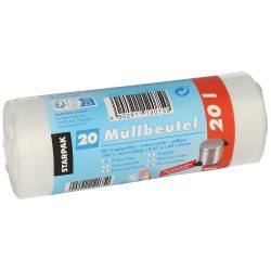 PAPSTAR Müllsäcke 20 L Transparent HDPE (Hochdichtes Polyethylen) Tragegriff 20 Stück