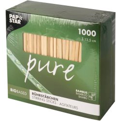 Papstar Rührstäbchen Pure Bambus 135 mm 1000 Stück