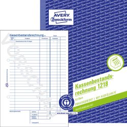 AVERY Zweckform Saldo der Barmittel 1218 DIN A5 Schmal 14,8 x 14,8 x 21 cm Weiß 50 Blatt