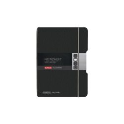 Herlitz Notizbuch A6 Gepunktet Kunstleder Schwarz