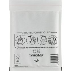 Mail Lite Luftpolster-Versandtaschen C/0 150 (B) x 210 (H) mm Abziehstreifen Weiß 10 Stück