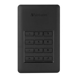 Verbatim 1 TB Externe Festplatte HDD Store'n'Go Secure USB 3.1 Schwarz, Silber