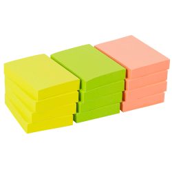 Office Depot Haftnotizen 38 x 51 mm Farbig assortiert Neon 12 Blöcke à 100 Blatt