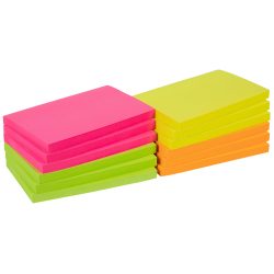 Office Depot Haftnotizen 127 x 76 mm Farbig assortiert Neon 12 Blöcke à 100 Blatt