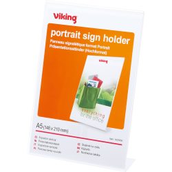 Office Depot abgewinkelter Schildhalter A5 Transparent Kunststoff 149 x 56 x 207mm