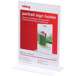 Office Depot Portrait Schildhalter T-Schild A5 Transparentes Kunststoff 149 x 83 x 214mm