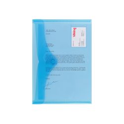 Office Depot Dokumentenmappe DIN A4 Druckknopf PP (Polypropylen) Hoch und Quer 23,5 (B) x 33,5 (H) cm Blau 5 Stück