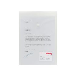 Office Depot Dokumentenmappe DIN A4 Druckknopf PP (Polypropylen) Hoch 23,7 (B) x 33,2 (H) cm Transparent 5 Stück