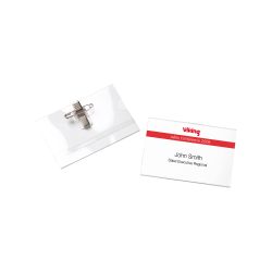 Office Depot Standard Namensschild mit Kombiklemme Querformat 90 x 60mm 25 Stück