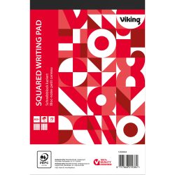 Office Depot A5+ Oben gebunden Weiss Papierumschlag Notizblock Kariert 100 Blatt Packung à 5 Stück