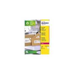 AVERY Zweckform Recycling Adress-Etiketten LR7168-100 Ja DIN A4 Weiß 199,6 x 143,5 mm 100 Blatt à 2 Etiketten