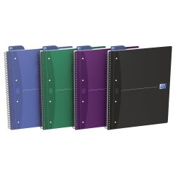 OXFORD Office Essentials A4+ Spiralbindung Farbig sortiert Pappcover Notizbuch liniert 90 Blatt 5 Stück
