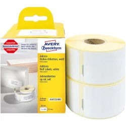 AVERY ZWECKFORM Adress-Etiketten 89x36mm AS0722400 weiss, Rolle 2x260 St&uuml;ck