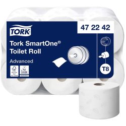 Tork SmartOne® Toilettenpapier Weiss T8, Advanced, 2-lagig, 6 × 1.150 Blatt, 472242