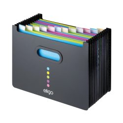 Snopake Eligo Stehsammler 13 Fächer Schwarz A4 Quer 31,8 x 3,4 cm