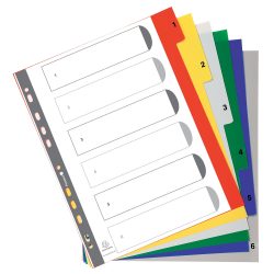Exacompta Register DIN A4+ 6-teilig 11-fach Kunststoff 1 bis 6
