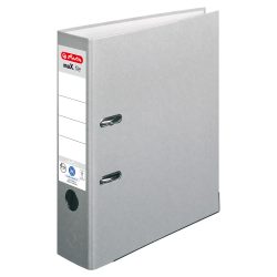 herlitz maX.file Ordner DIN A4 80 mm Grau 2 Ringe Pappkarton Texturiert Hochformat
