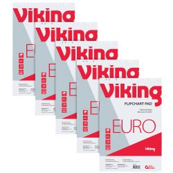 Office Depot Flipchart-Papier Euro 70 g/m² Blanko 5 Stück à 20 Blatt