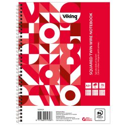 Office Depot Notebook DIN A5+ Kariert Spiralbindung Papier Softcover Weiß Perforiert 160 Seiten 5 Stück à 80 Blatt