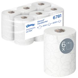 Kleenex Ultra Slimroll Falthandtücher Gerollt Weiss 2-lagig 6781 6 Rollen à 100 m