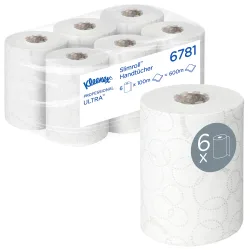 Kleenex Ultra Slimroll Falthandtücher Gerollt Weiss 2-lagig 6781 6 Rollen à 100 m