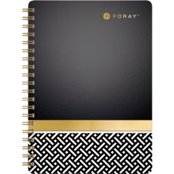 Foray Elements Notebook DIN A5 Kariert Spiralbindung Folierte Pappe Gelb, Schwarz Perforiert 160 Seiten 80 Blatt