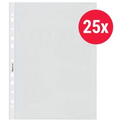 Bene Prospekthüllen DIN A4 Glasklar Transparent 100 Mikron PP (Polypropylen) Oben und links 11 Löcher 25 Stück