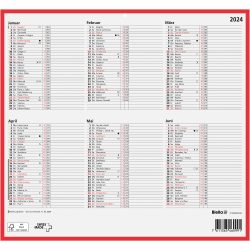 Biella Tafelkalender 2024 A5 6 Monate/1 Seite Karton Weiss Deutsch