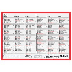 Biella Wandkalender 2024 DIN A6 6 Monate/1 Seite Karton Weiß Deutsch