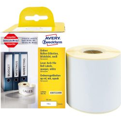 AVERY Zweckform AS0722480 Ordneretiketten, Selbsthaftend Schwarz auf Weiss 59 (B) x 190 (H) mm 110 Stück