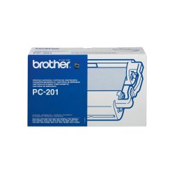 Brother Original Schwarz Druckkassette inkl. Farbband PC201