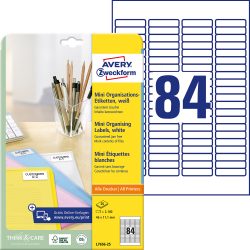 AVERY Zweckform L7656-25 Adressetiketten DIN A4 Weiß 46 x 11,1 mm 25 Blatt à 84 Etiketten