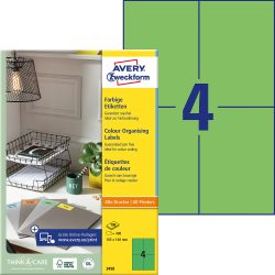 AVERY ZWECKFORM Etiketten 105x148mm 3458 Universal, gr&uuml;n 100Bl.4St.