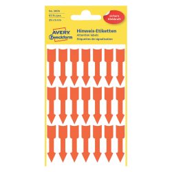 AVERY Zweckform Markierungspfeile 3008 Leuchtrot 9 x 39 mm 3 Blatt à 21 Etiketten