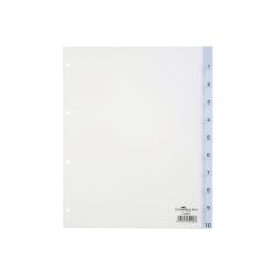 DURABLE Register 6831 DIN A4 Überbreite Transparent 10-teilig 4-fach Kunststoff Blanko