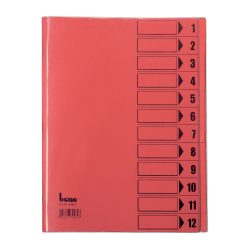 Bene Ordnungsmappe Trend DIN A4 Rot Hartpappe (RC) 12-teilig 24,4 x 31,2 cm