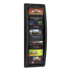 Paperflow wandmontierbarer Prospektständer Polystyrol 227 x 95 x 650mm A5 Schwarz