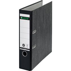 Leitz 180° Ordner A4 82 mm Schwarz 2 Ringe 1080 Pappkarton Wolkenmarmor Hochformat