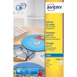 AVERY Zweckform C9660-25 CD-Etiketten DIN A4 Weiß 25 Blatt à 2 Etiketten