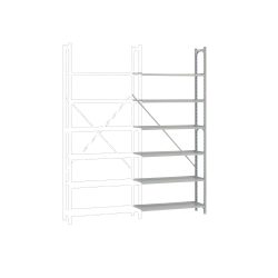 Manuflex Regalsystem 6 Silber 930 x 300 x 2.250 mm