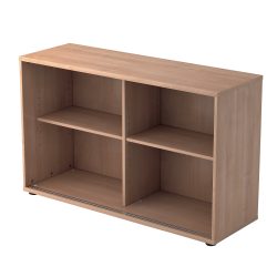 Hammerbacher Schiebetürenschrank Korpus Melaminharzbeschichtete Spanplatte Matrix Nussbaum 1.200 x 400 x 748 mm