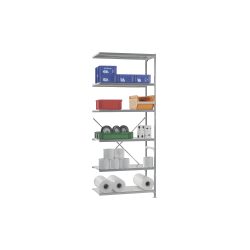 Manuflex Anbauregal 6 Silber 1.000 x 600 x 2.500 mm